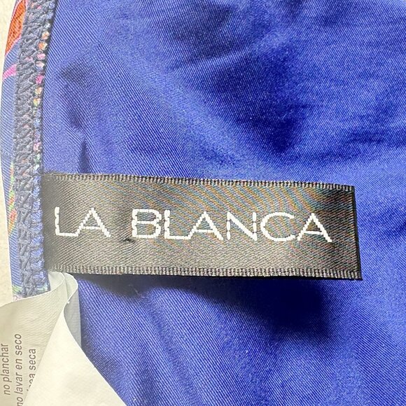 LA BLANCA Women Triangle Halter Bikini Top Sz 6 Multicolor Paisley Summer 79-23 - Picture 3 of 10